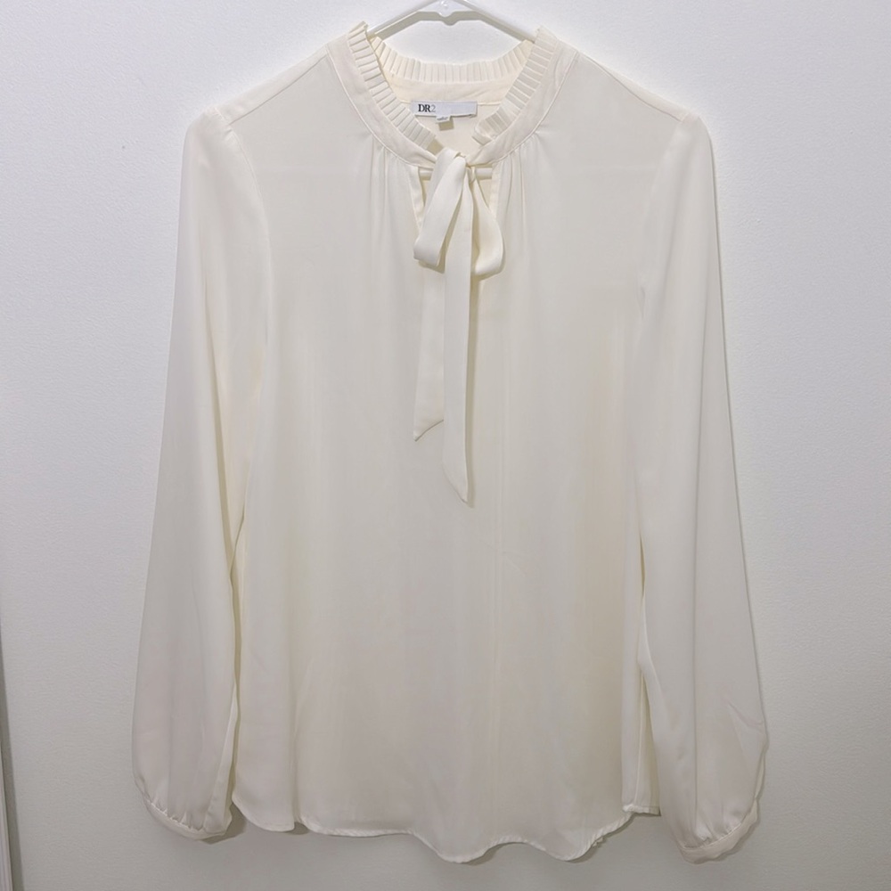 DR2 cream blouse with bow